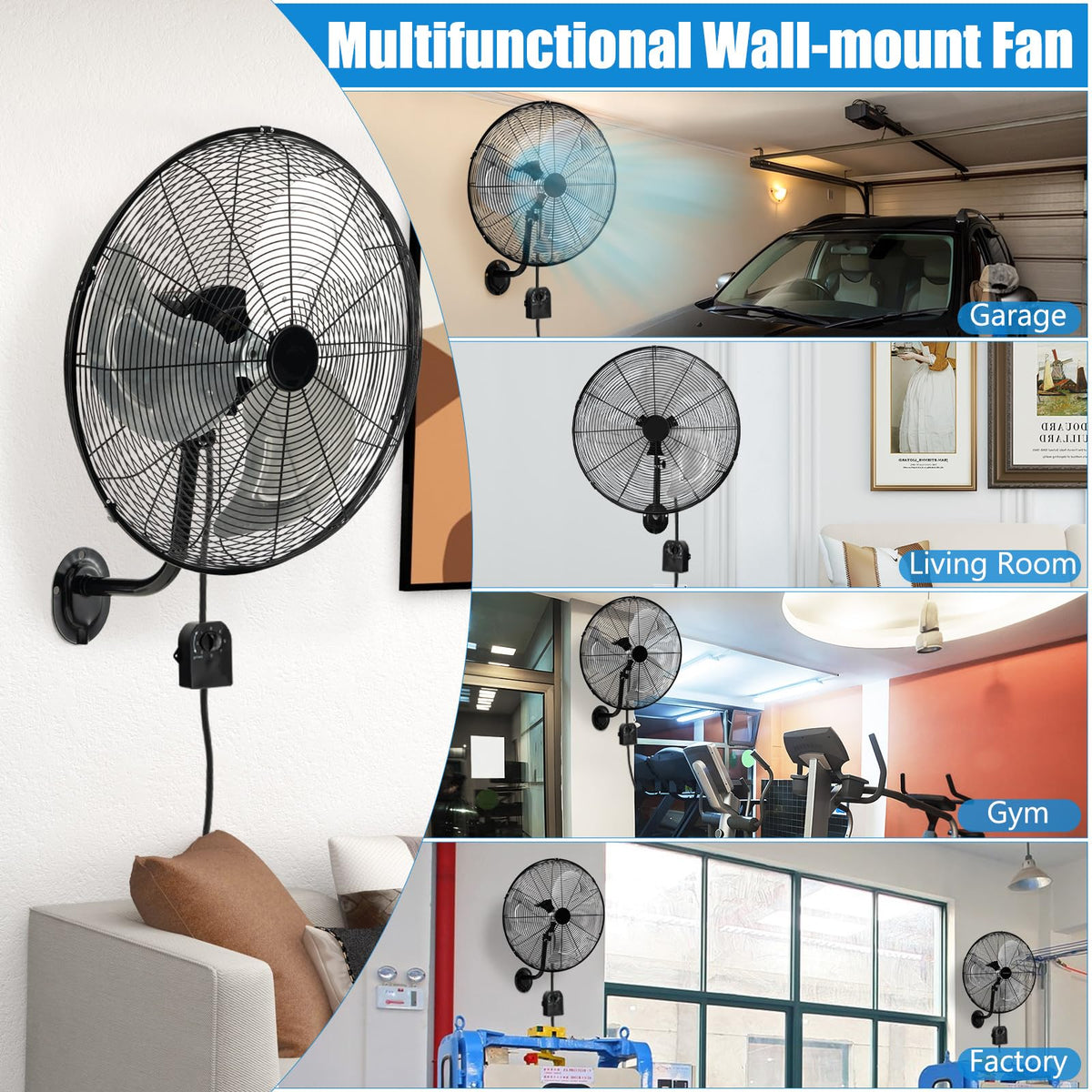 20 Inch Oscillating Wall Fan Z6345