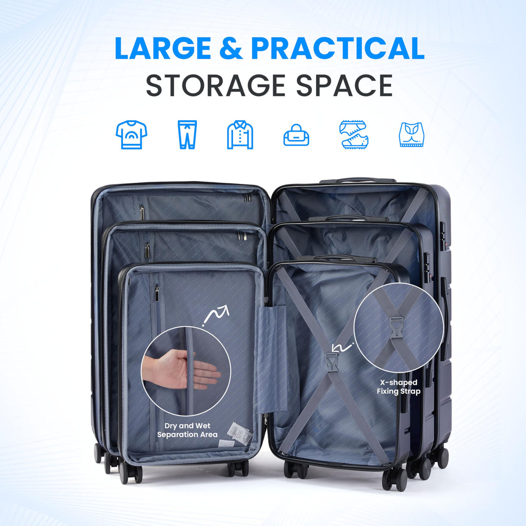 20 Inch Expandable Hardside Carry On with Spinner Wheels Blue X17067