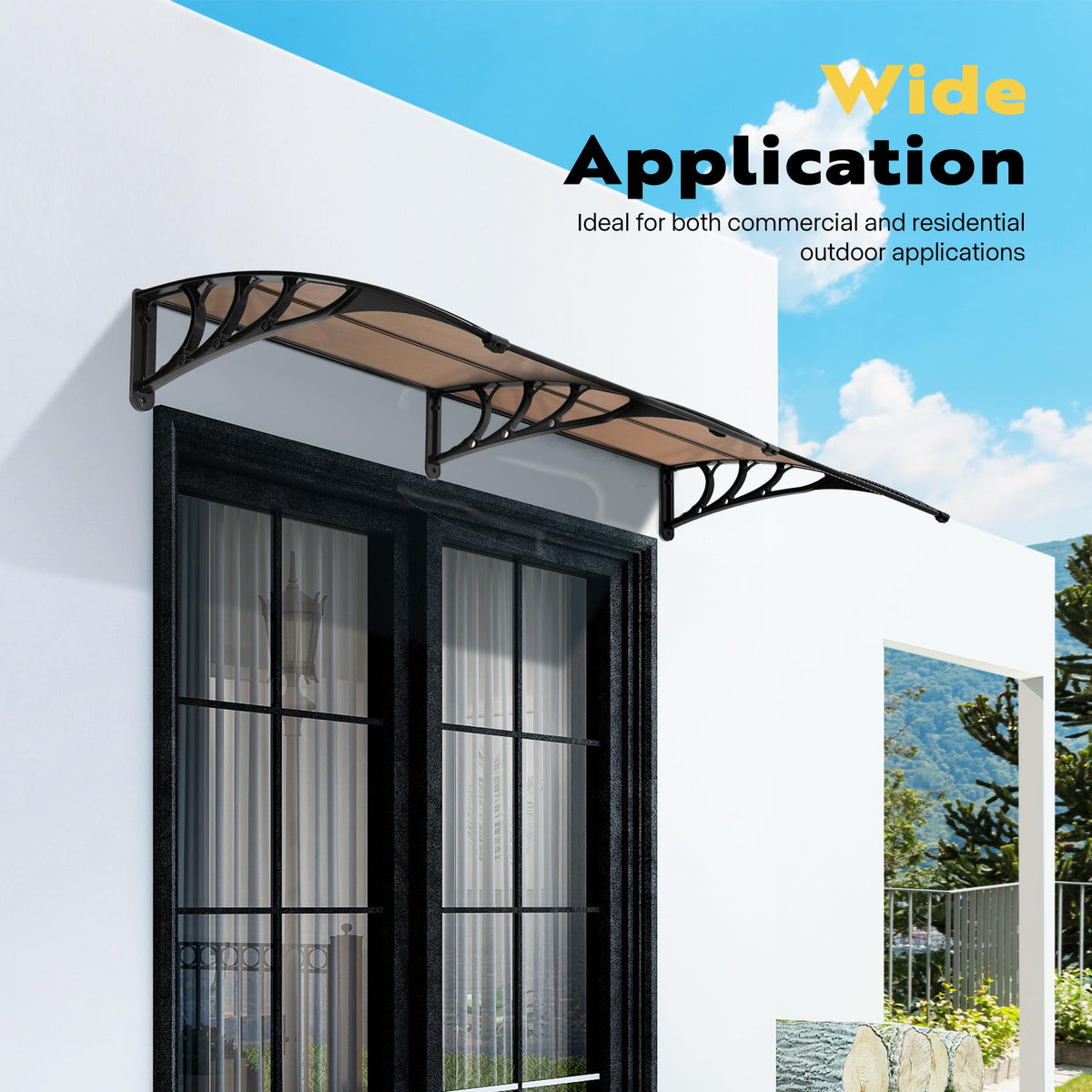 Polycarbonate Window Door Awning Brown 38 Inch x 78 Inch Q27499