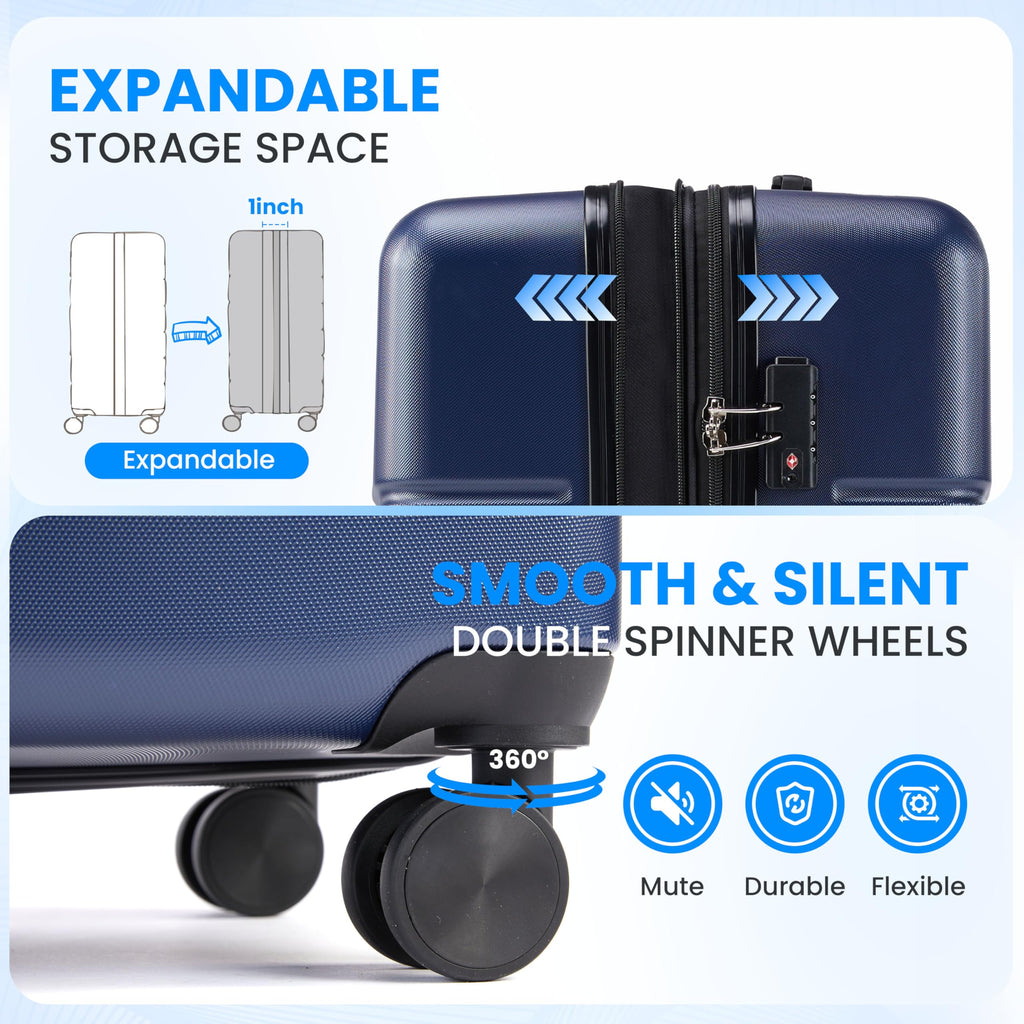 20 Inch Expandable Hardside Carry On with Spinner Wheels Blue X17067