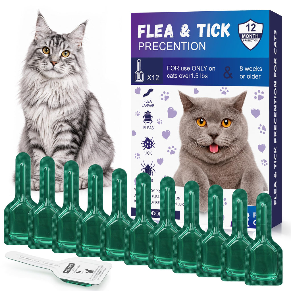 Cat Flea & Tick Topical Drops 12 Doses E437566