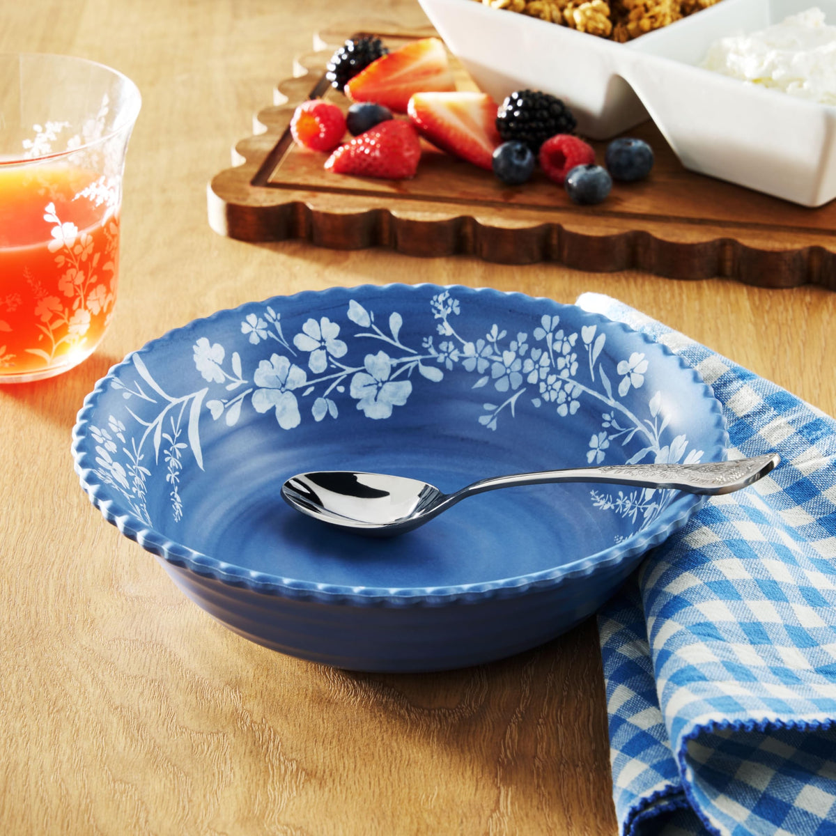 12 Piece Blue Bamboo Melamine Dinnerware Set H3668